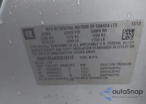 2014 Chevrolet Equinox Ls from USA, damaged, VIN 2GNFLEEKXE6213116